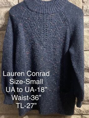 LC Lauren Conrad Navy Flecked Turtleneck Sweater